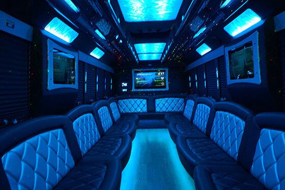 Luxury party bus seats